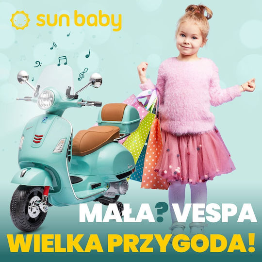 Παιδική Vespa Scooter with Trunk Ηλεκτροκίνητη Τιρκουάζ