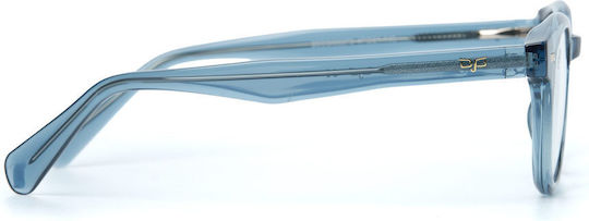 Rundes Ogo Klare Blaue Brillengestelle mit Rezept