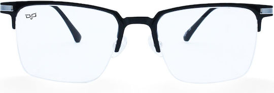 Quadratisches Einmal Schwarzes Ultem Titanium Brillengestell mit Clip-On