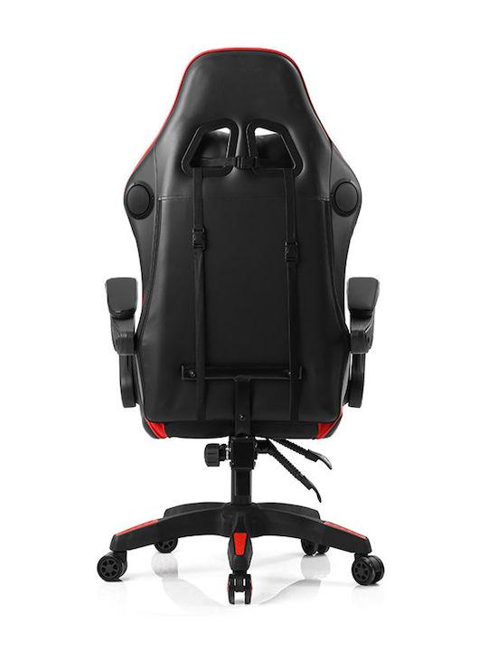 Gaming Stuhl aus Künstlichem Leder mit RGB-Beleuchtung und Fußstütze Schwarz