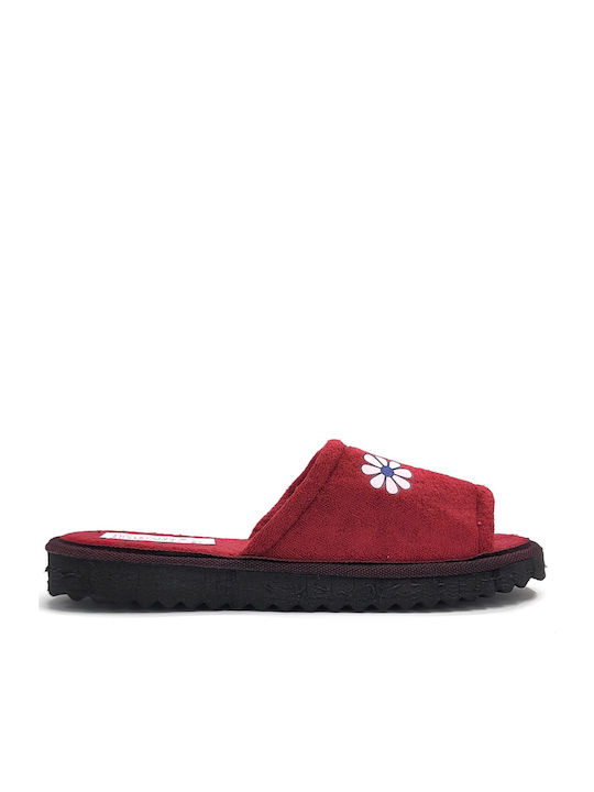 Terry Damen Hausschuhe Burgundisch