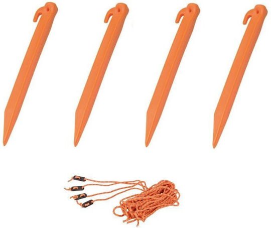 Hupa Set Of Pegs And Ropes 50-3022-04 Orange