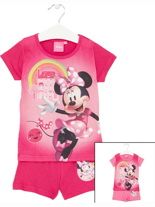 Minnie Mouse Παιδική Πιτζάμα Καλοκαιρινή Φούξια Minnie Mouse Παιδική Πιτζάμα Καλοκαιρινή Φούξια