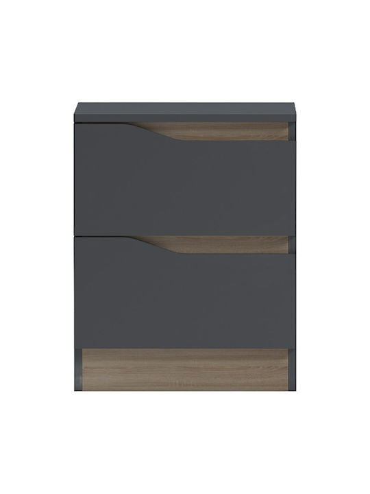 Bedside Table Verena Wooden Gray 40x40x50cm