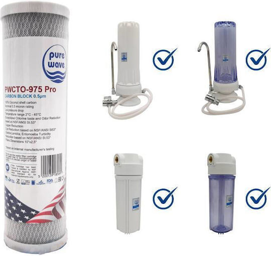 Water Filter Cartridge for Faucet from Activated Carbon 0.5 μm