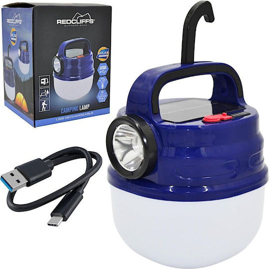 Redcliffs Solar Camping Laterne mit Taschenlampe Blau