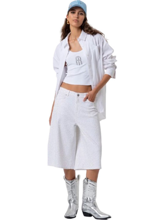 Women's Bermuda White Strass