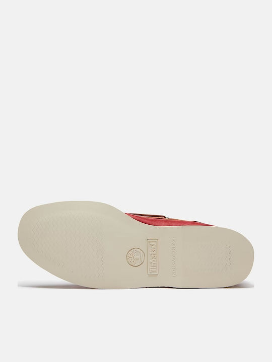 Classic Leather Men's Boat Shoes in Red