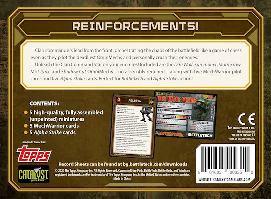 Battletech Clan Command Star Miniatures Box Set