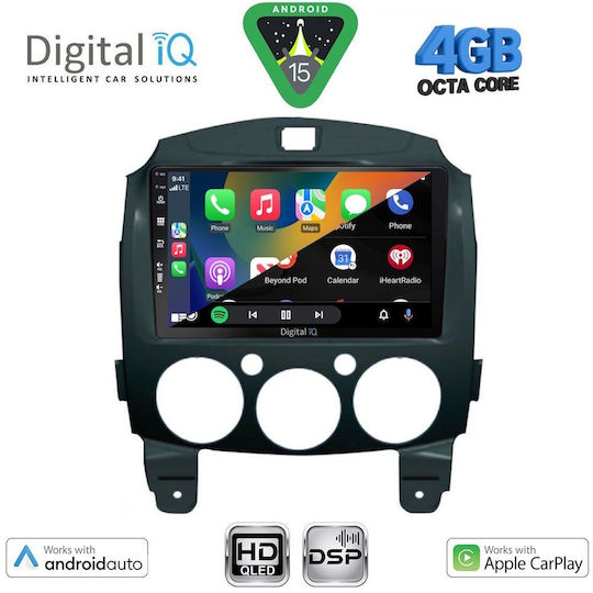 Digital IQ Ηχοσύστημα Αυτοκινήτου για Mazda 2 2007-2014 (Bluetooth/USB/WiFi/GPS/Apple-Carplay/Android-Auto) με Οθόνη Αφής 9"