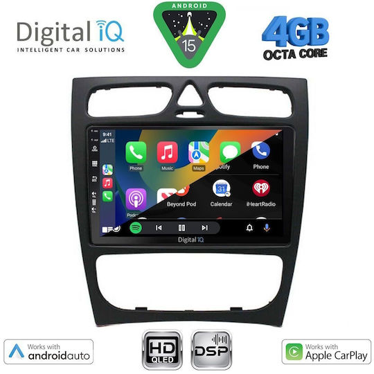 Digital IQ Car Audio System for Mercedes-Benz C Class 1999-2004 Bluetooth USB WiFi GPS Apple CarPlay Android Auto with 9" Touch Screen