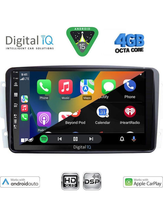 Digital IQ Car Audio System for Mercedes-Benz CLK Class 2000-2004 Bluetooth USB WiFi GPS Apple CarPlay Android Auto with 9" Touch Screen