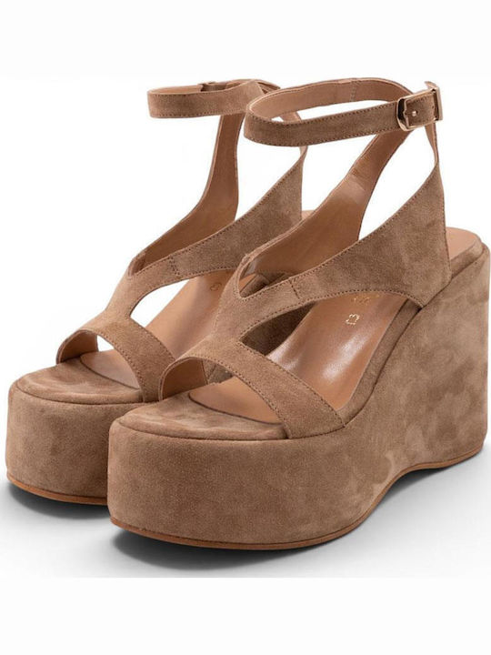 Sommer Damenplattformen Tabac Braun