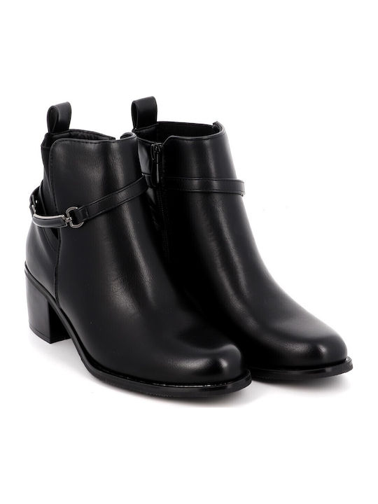 Women's Ankle Boots with Medium Heel Black
