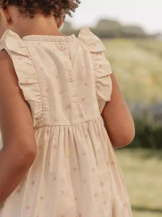 Girls Dress Sleeveless Floral Sand