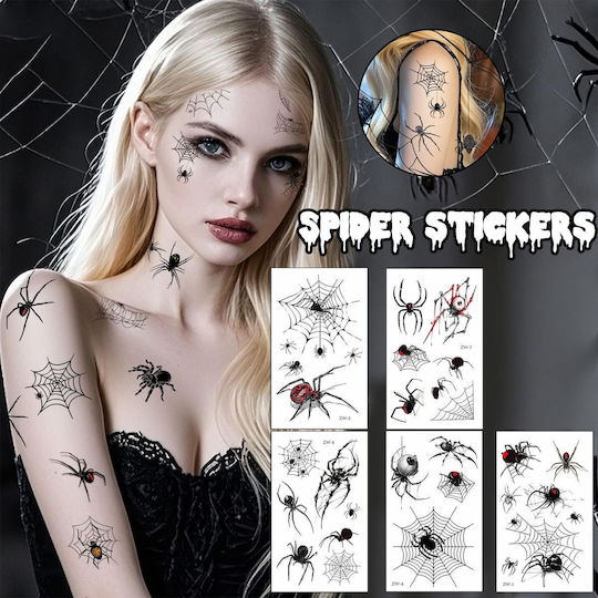 Face Tattoos Halloween Set 9 Sheets Temporary Tattoo