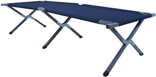 Folding Guest Bed Campaign Single Blue 190x63x41cm