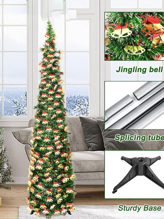 Foldable Artificial Green Christmas Tree 150 Cm Eye-catching Holiday Decoration