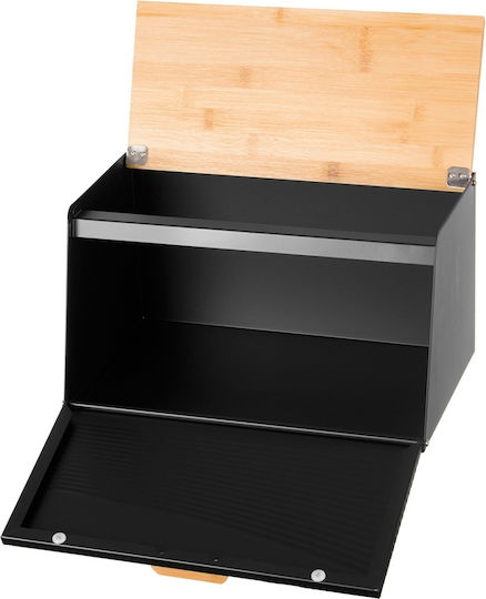 Brunbeste Ψωμιέρα με Καπάκι Inox Μαύρη 35.5x23.5x21cm