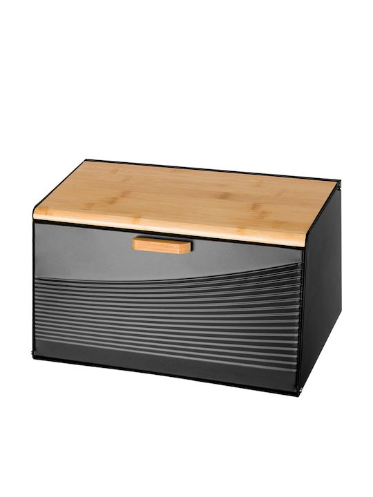 Brunbeste Bread Box with Lid Inox Black 35.5x23.5x21cm