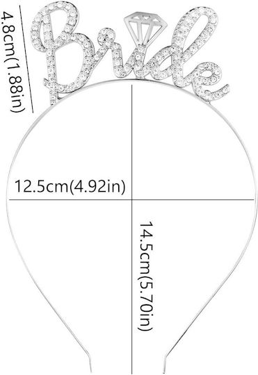 Coronă De Mireasă Alista Home Model Mireasă Cristale Mărime Universală 12,5 X 14,5 Cm Albă