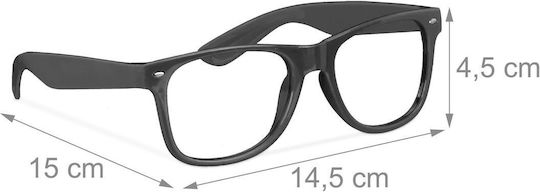Relaxdays 12x Black Party Glasses Black 4.5x15x14.5 Cm
