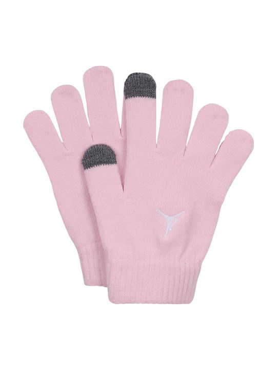 Set Kinder Beanies mit Gestrickten Rosa Handschuhen