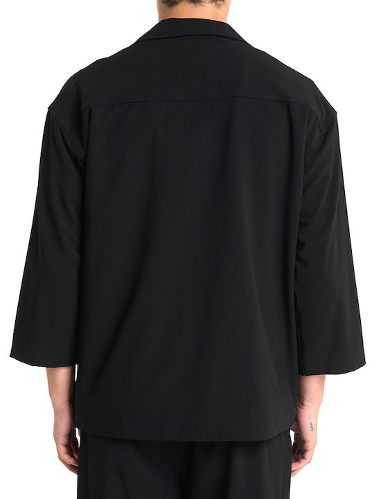 Royal Denim Langärmeliges Overshirt in Normale Passform Schwarz LISBON-5154-Schwarz