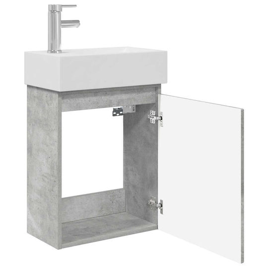 vidaXL Плот със Смесител 45.5x22.5x84 см Сив