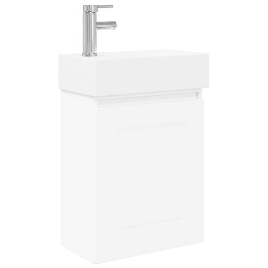 vidaXL Плот с Мивка 45.5x22.5x84 см Бял