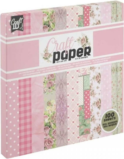 Craft Id 100 Χαρτιά Scrapbooking 20x20cm Ροζ