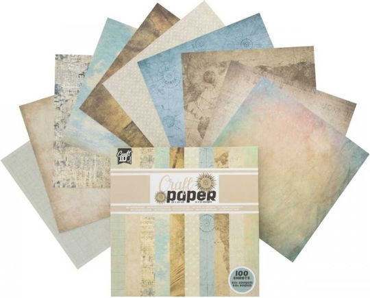 Craft Id 100 Χαρτιά Scrapbooking 20x20cm Καφέ
