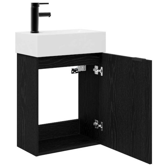 vidaXL Badezimmer Waschtisch-Einheit M45.5xB22.5xH84cm Schwarz
