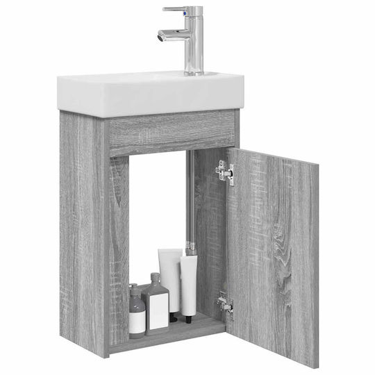 vidaXL Bench with Sink M40.5xD22.5xH62cm Gray