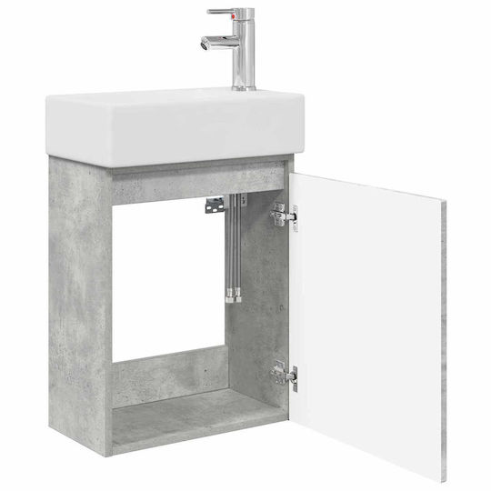 vidaXL Плот със Смесител 45.5x22.5x84см Сив