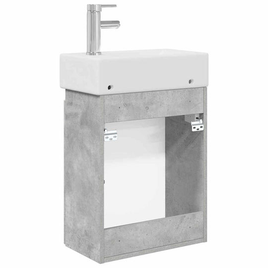 vidaXL Плот със Смесител 45.5x22.5x84см Сив