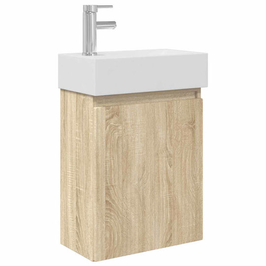 vidaXL Vanity Unit with Sink M45.5xD22.5xH84cm Brown