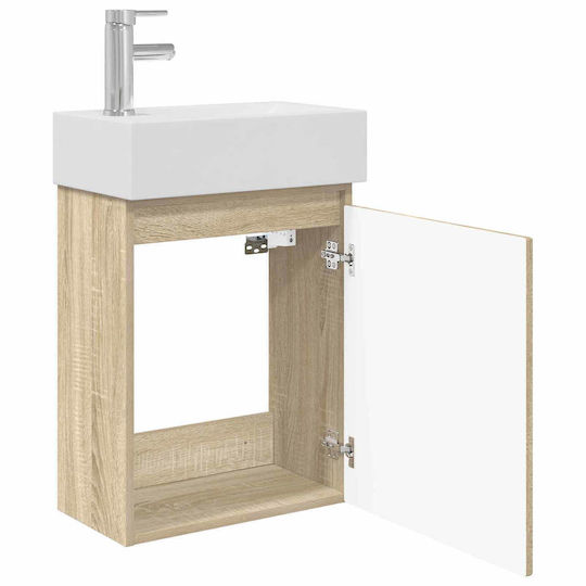 vidaXL Vanity Unit with Sink M45.5xD22.5xH84cm Brown