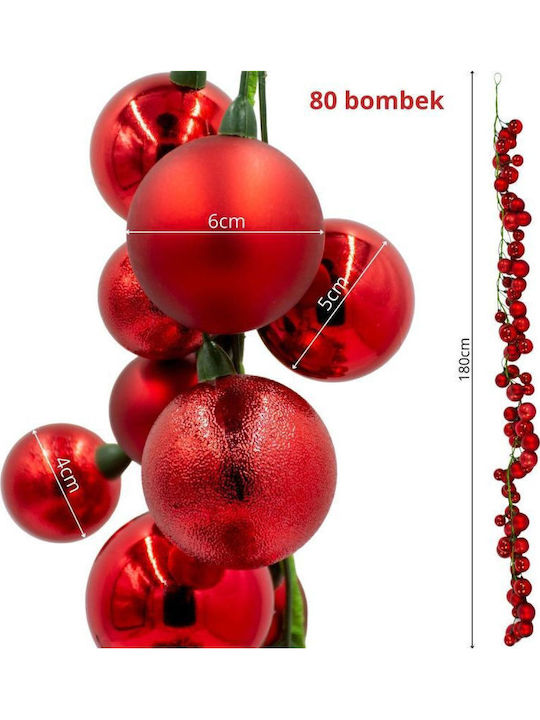 Edelman Weihnachtliche Girlande Rot 80Stück
