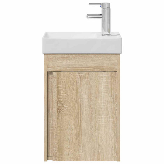 vidaXL Плот със Смесител 40.5x22.5x62см Кафяв