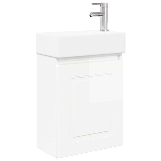 vidaXL Плот Със Смесител М45.5xШ22.5xВ84см Бял
