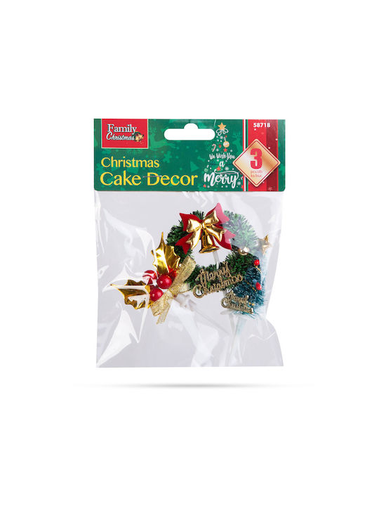 Christmas 3d Cake Decoration 10 Cm Set 3 Pcs