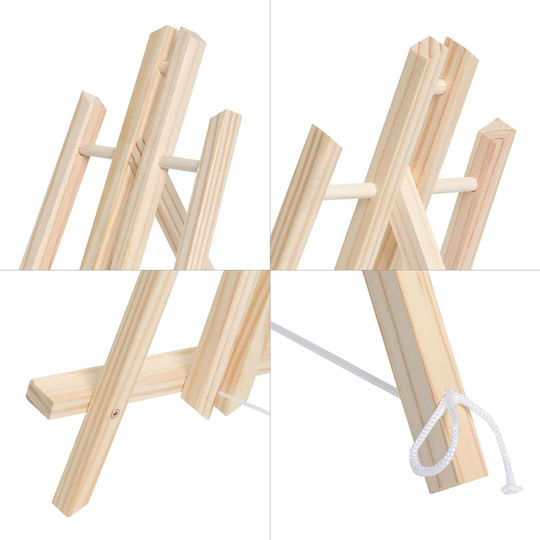 Adjustable 40 Cm Pine Wood Table Easel Brush