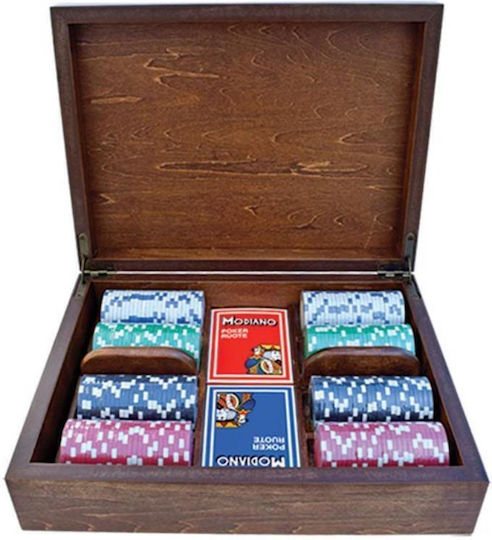 Modiano Σετ 200 Μάρκες Poker 11.5gr σε Κασετίνα με 2 Τράπουλες