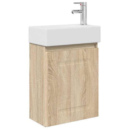 vidaXL Πάγκος με Νιπτήρα Μ45.5xΒ22.5xΥ84cm Καφέ