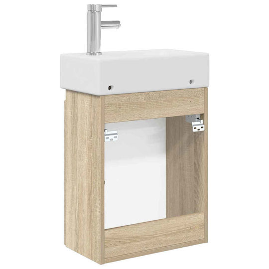 vidaXL Πάγκος με Νιπτήρα Μ45.5xΒ22.5xΥ84cm Καφέ