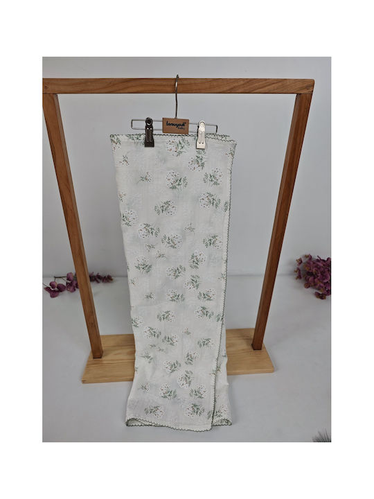 SteweHome Nursery Swaddling Cotton Green Blanket 100x100cm