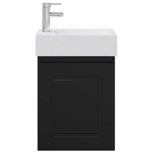 vidaXL Плот със Смесител 45.5x22.5x84 см Черен