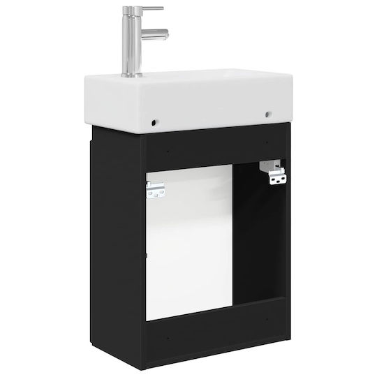 vidaXL Плот с Мивка 45.5x22.5x84 см Черен