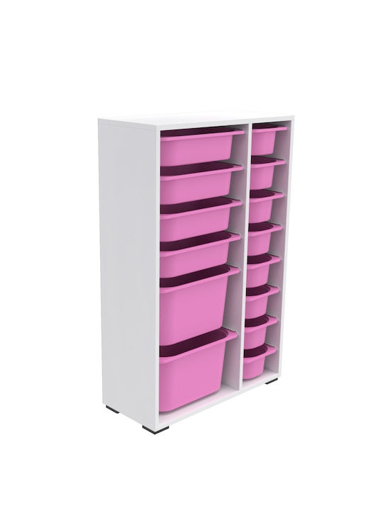 Comodă pentru copii Roz / Alb 69.5x30x109buc